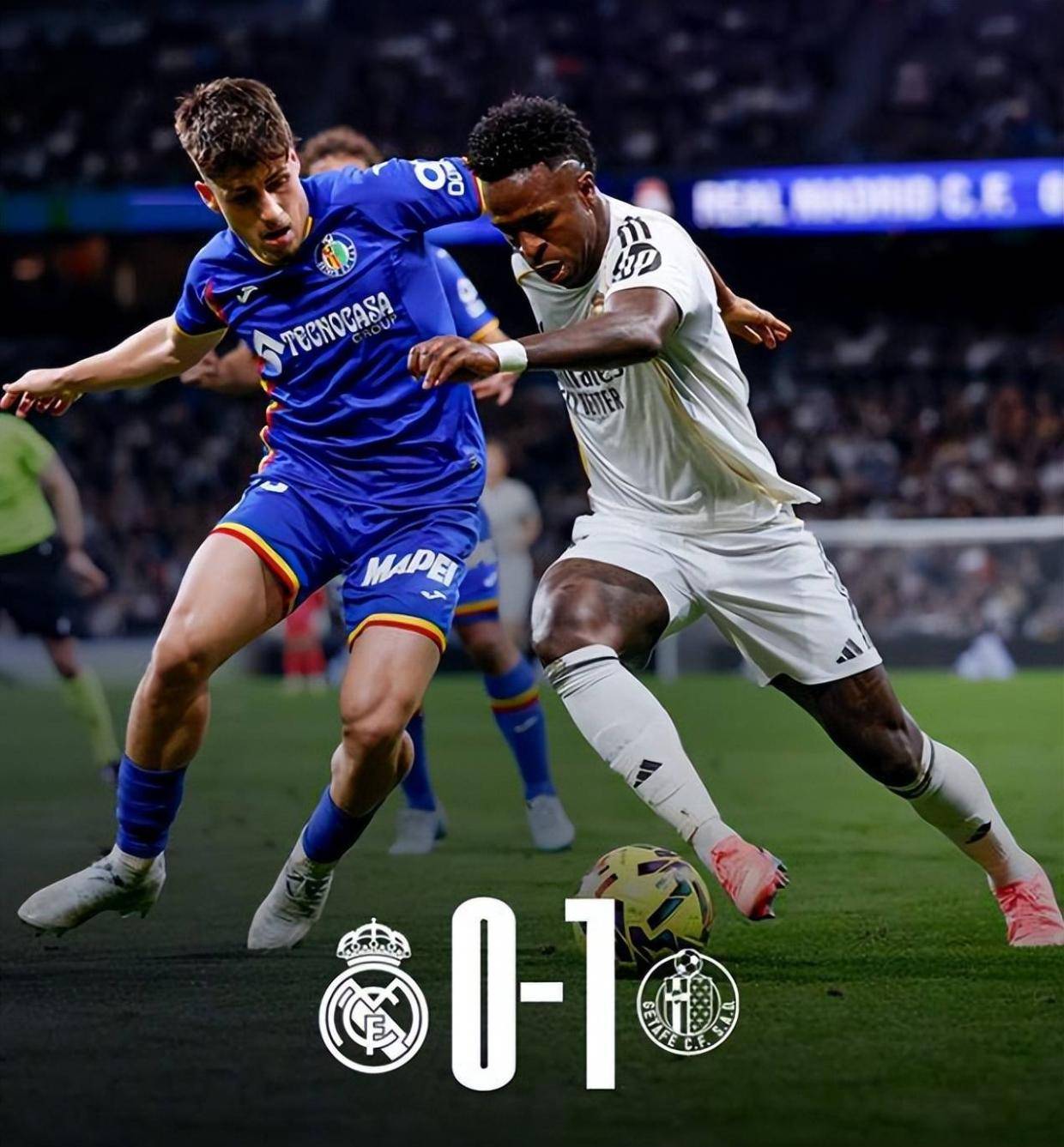 西甲皇马0比1赫塔费，两连败恐导致失冠，姆巴佩重要性很明显